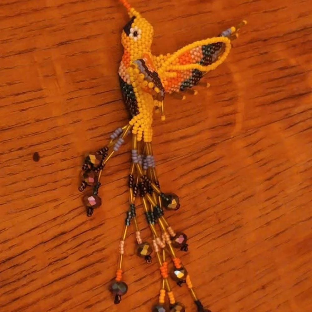 Handmade Beaded Hummingbird made by the Mayan Women of Guatemala. - Picture 3 of 6